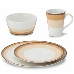 Colorscapes Layers Desert Porcelain 4-Piece Coupe Place Setting (Service for 1) by Noritake -Cheap Noritake Store light orange white noritake dinnerware sets g019 04g 1f 1000