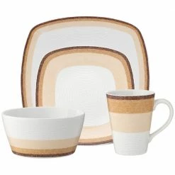Colorscapes Layers Desert Porcelain 4-Piece Square Place Setting (Service for 1) by Noritake