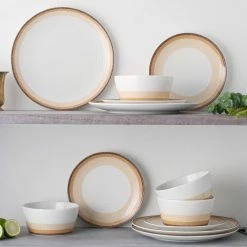 Colorscapes Layers Desert Porcelain 12-Piece Coupe Dinnerware Set (Service for 4) by Noritake -Cheap Noritake Store light orange white noritake dinnerware sets g019 12e 1f 1000