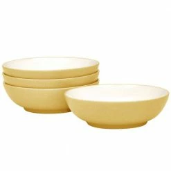Colorwave 7 in. 22 (fl.oz.) Mustard Yellow Stoneware Cereal Bowl/Soup Bowl (Set of 4) by Noritake