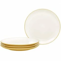 Colorwave Mustard Yellow Stoneware Coupe Dinner Plate 10-1/2 in. (Set of 4) by Noritake