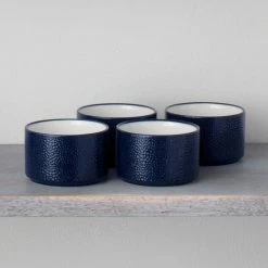 Colortex Stone 3-3/4 in. 9 fl.oz Navy Blue Porcelain Mini Bowl (Set of 4) by Noritake -Cheap Noritake Store navy noritake bowls g015 776d 4f 1000