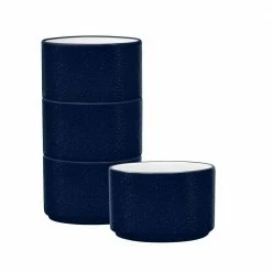 Colortex Stone 3-3/4 in. 9 fl.oz Navy Blue Porcelain Mini Bowl (Set of 4) by Noritake