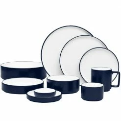 Colortex Stone Navy Porcelain Deep Plate 7-1/2 in. (Set of 4) by Noritake -Cheap Noritake Store navy noritake salad plates dessert plates g015 560d 1f 1000