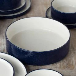 Colortex Stone 10 in. 67 fl. oz. Navy Blue Porcelain Serving Bowl by Noritake -Cheap Noritake Store navy noritake serving bowls g015 426 4f 1000