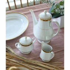 Charlotta Gold/White Porcelain Coffee Server 49 oz. by Noritake -Cheap Noritake Store noritake beverage dispensers 1716 461 4f 1000