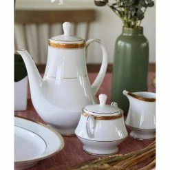 Charlotta Gold/White Porcelain Coffee Server 49 oz. by Noritake -Cheap Noritake Store noritake beverage dispensers 1716 461 c3 1000