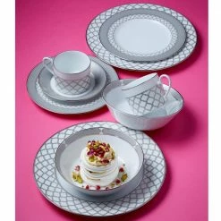 Eternal Palace White and Platinum, White Porcelain Set of 4 Cups, 8-1/2 oz. by Noritake 6 Eternal Palace White and Platinum, White Porcelain Set of 4 Cups, 8-1/2 oz. by Noritake -Cheap Noritake Store noritake coffee cups mugs 1717 402d 4f 1000