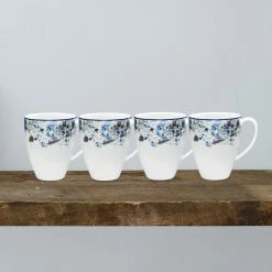 Blue Nebula White Porcelain Mugs (Set of 4) 16 oz. by Noritake -Cheap Noritake Store noritake coffee cups mugs 1721 484d 31 1000
