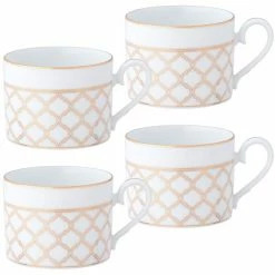 8 1/2 oz. White Eternal Palace Porcelain Gold Tea Cups (Set of 4) by Noritake