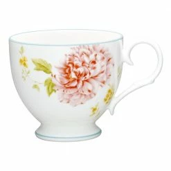 Peony Pageant White Bone China Tea Cup 7 oz. by Noritake