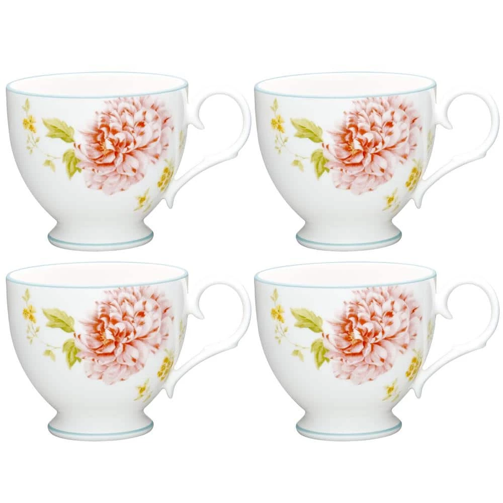 Peony Pageant White Bone China Tea Cup 7 oz. (Set of 4) by Noritake 1 Peony Pageant White Bone China Tea Cup 7 oz. (Set of 4) by Noritake