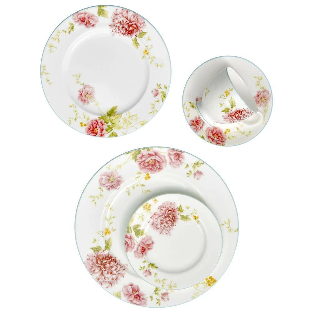 Peony Pageant White Bone China Tea Cup 7 oz. (Set of 4) by Noritake 2 Peony Pageant White Bone China Tea Cup 7 oz. (Set of 4) by Noritake - Image 2