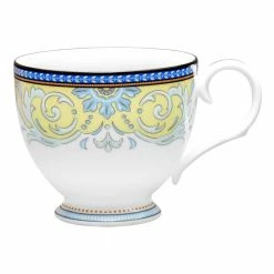 Menorca Palace Blue/Yellow White Bone China Tea Cup 7 oz. by Noritake
