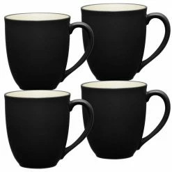 Colorwave Graphite Black Stoneware Mug 12 oz. (Set of 4) by Noritake