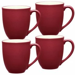 Colorwave Raspberry Red Stoneware Mug 12 oz. (Set of 4) by Noritake
