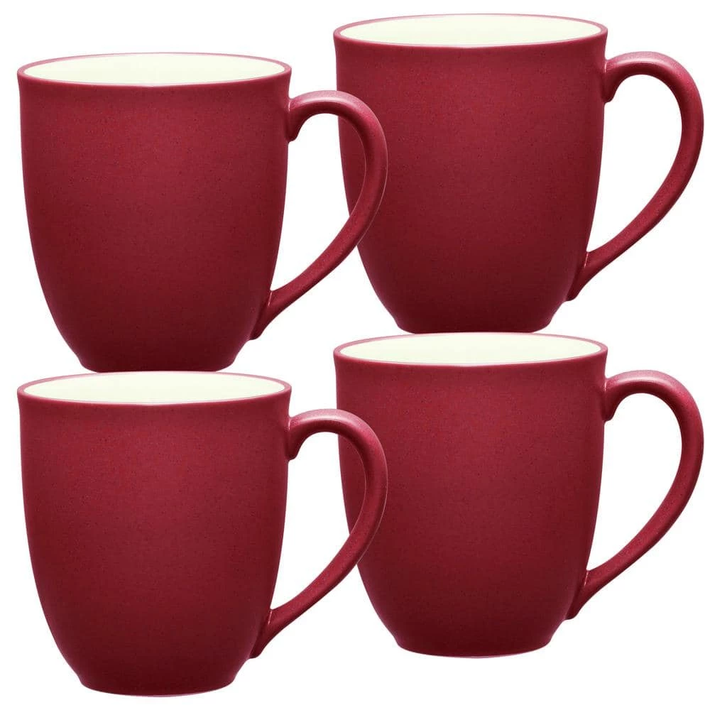 Colorwave Raspberry Red Stoneware Mug 12 oz. (Set of 4) by Noritake 1 Colorwave Raspberry Red Stoneware Mug 12 oz. (Set of 4) by Noritake