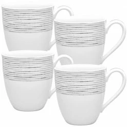 Grey/White Hammock Porcelain Mug 15 oz. (Set of 4) by Noritake