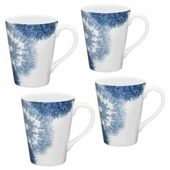 Aozora Blue/White Porcelain Mugs (Set of 4) 12 oz. by Noritake