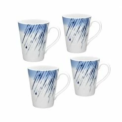 Hanabi Blue/White Porcelain Mugs (Set of 4) 12 oz. by Noritake