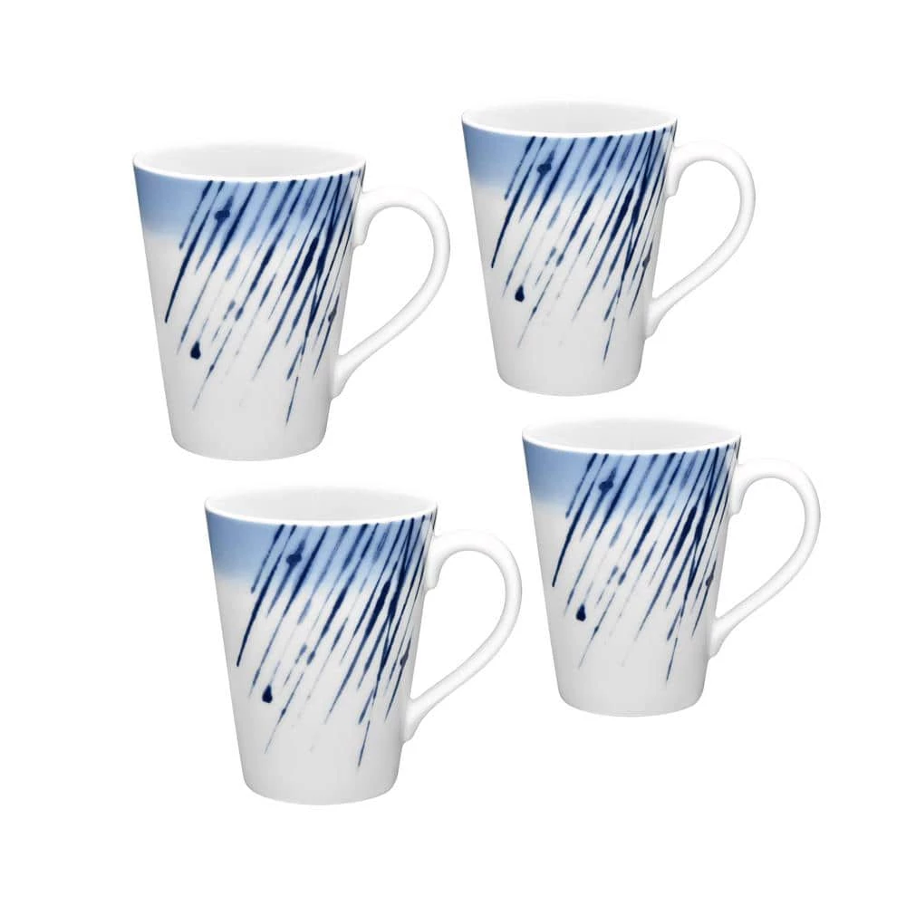 Hanabi Blue/White Porcelain Mugs (Set of 4) 12 oz. by Noritake 1 Hanabi Blue/White Porcelain Mugs (Set of 4) 12 oz. by Noritake