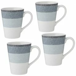 12 oz. Gray Colorscapes Layers Ash Porcelain Mugs (Set of 4) by Noritake