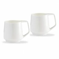 Marc Newson 11 oz. White Porcelain Set of 2-Mugs by Noritake