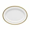 Charlotta Gold/White Porcelain Oval Platter 16 in. by Noritake