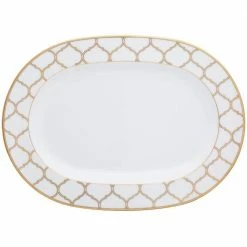 14 in. Gold Porcelain Eternal Palace Oval Platter by Noritake