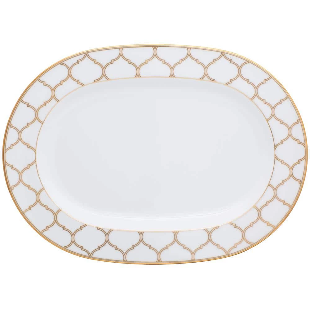 14 in. Gold Porcelain Eternal Palace Oval Platter by Noritake 1 14 in. Gold Porcelain Eternal Palace Oval Platter by Noritake