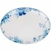 14 in. White/Blue) Blossom Road White Porcelain Oval Platter by Noritake