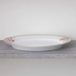 Poppy Place 14 in. x 10 in. White and Pink Oval Porcelain Platter by Noritake -Cheap Noritake Store noritake platters 1737 413 4f 1000
