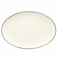 Colorwave Graphite Black Stoneware Oval Platter 16 in. by Noritake