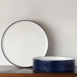 Colortex Stone 11.5 in. Navy Blue Porcelain Round Platter by Noritake -Cheap Noritake Store noritake platters g015 837 4f 1000