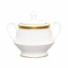 Charlotta Gold/White Porcelain Sugar with Cover 10 oz. by Noritake