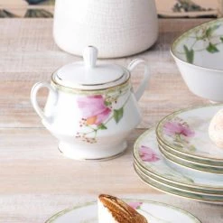 Poppy Place Porcelain 10 oz. White & Pink Sugar Bowl by Noritake 5 Poppy Place Porcelain 10 oz. White & Pink Sugar Bowl by Noritake -Cheap Noritake Store noritake sugar bowls 1737 422 4f 1000