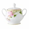 Poppy Place Porcelain 10 oz. White & Pink Sugar Bowl by Noritake