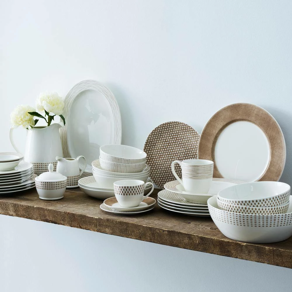 Khaki/White Hammock Porcelain Sugar with Cover 9 oz. by Noritake 3 Khaki/White Hammock Porcelain Sugar with Cover 9 oz. by Noritake - Image 3