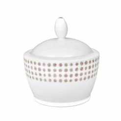 Khaki/White Hammock Porcelain Sugar with Cover 9 oz. by Noritake