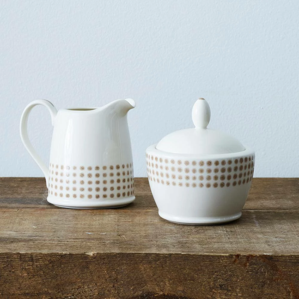 Khaki/White Hammock Porcelain Sugar with Cover 9 oz. by Noritake 2 Khaki/White Hammock Porcelain Sugar with Cover 9 oz. by Noritake - Image 2