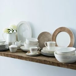 Khaki/White Hammock Porcelain Creamer 12-1/2 oz. by Noritake -Cheap Noritake Store noritake sugar bowls 9354 425 4f 1000