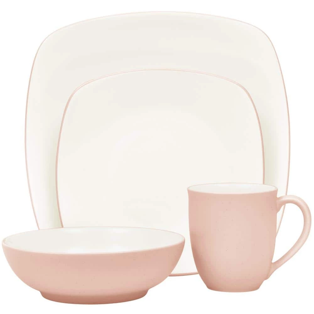 Colorwave Pink Stoneware 4-Piece Square Place Setting (Service for 1) by Noritake 1 Colorwave Pink Stoneware 4-Piece Square Place Setting (Service for 1) by Noritake