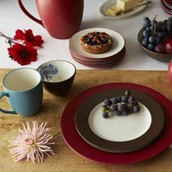Colorwave Raspberry Red Stoneware Rim 4-Piece Place Setting (Service for 1) by Noritake -Cheap Noritake Store raspberry noritake dinnerware sets 8045 04x 1f 1000