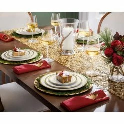 Holly and Berry Gold White Porcelain 12-Piece Dinnerware set (Service for 4) by Noritake 14 Holly and Berry Gold White Porcelain 12-Piece Dinnerware set (Service for 4) by Noritake -Cheap Noritake Store red white green gold noritake dinnerware sets 4173 12h 1f 1000