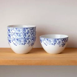 6 in., 29.5 oz. White/Blue Bloomington Road White Porcelain Cereals (Set of 4) by Noritake -Cheap Noritake Store white blue noritake bowls 1733 500d 31 1000