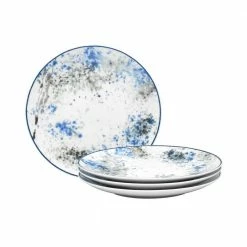 Blue Nebula White Porcelain Salad Plates (Set of 4) 8-1/4 in. by Noritake