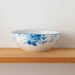 9 in., 32 oz. White/Blue Blossom Road White Porcelain Round Vegetable Bowl by Noritake 5 9 in., 32 oz. White/Blue Blossom Road White Porcelain Round Vegetable Bowl by Noritake -Cheap Noritake Store white blue noritake serving bowls 1732 426 31 1000