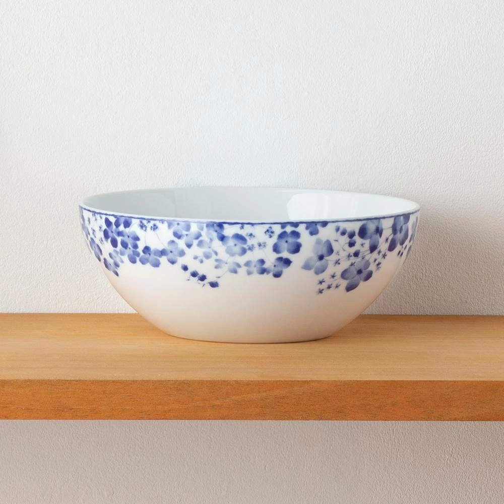 9 in., 32 oz. White/Blue Bloomington Road White Porcelain Round Vegetable Bowl by Noritake 3 9 in., 32 oz. White/Blue Bloomington Road White Porcelain Round Vegetable Bowl by Noritake - Image 3