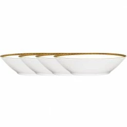 Charlotta Gold/White Porcelain Fruit Bowls (Set of 4) 5-1/2 in., 4 oz. by Noritake