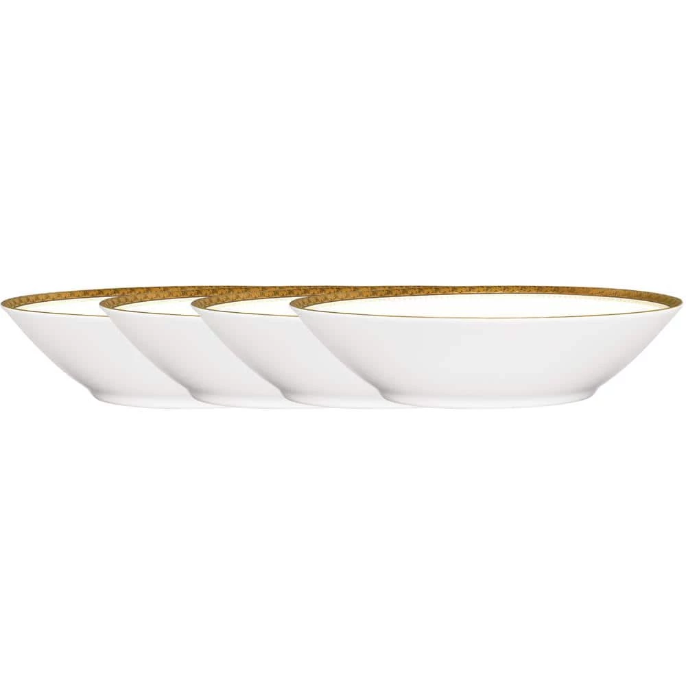 Charlotta Gold/White Porcelain Fruit Bowls (Set of 4) 5-1/2 in., 4 oz. by Noritake 1 Charlotta Gold/White Porcelain Fruit Bowls (Set of 4) 5-1/2 in., 4 oz. by Noritake